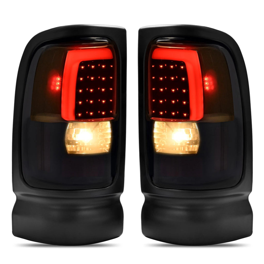Smoke LED Tube Brake Tail Lights for Dodge Ram 1500 2500 3500 (1994–2001)