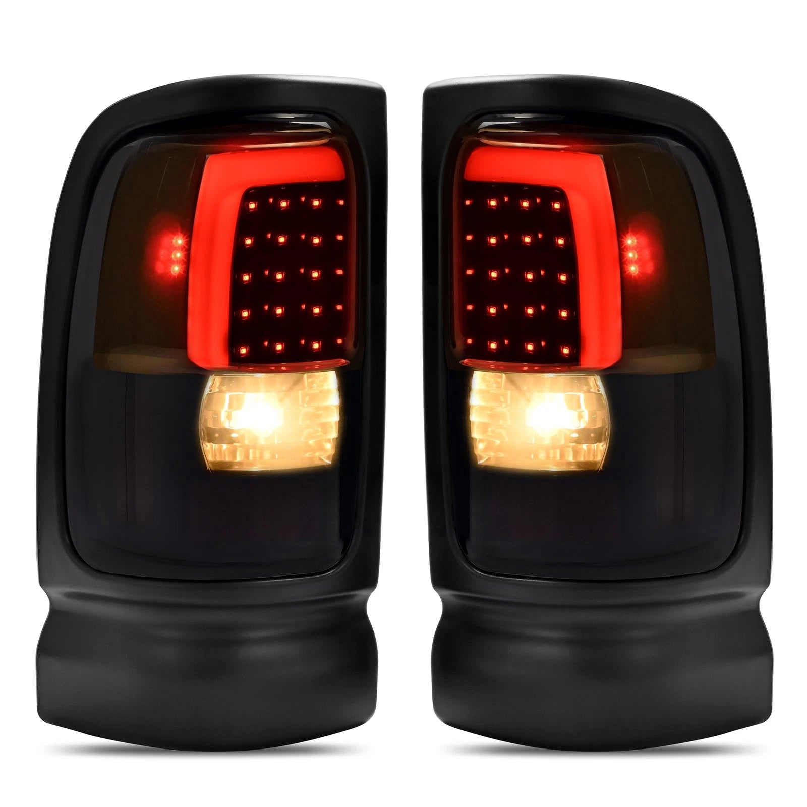 Smoke LED Tube Brake Tail Lights for Dodge Ram 1500 2500 3500 (1994–2001)