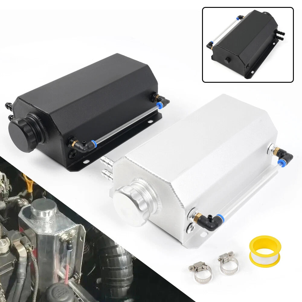 2L Aluminum Radiator Coolant Overflow Tank for Universal Applications