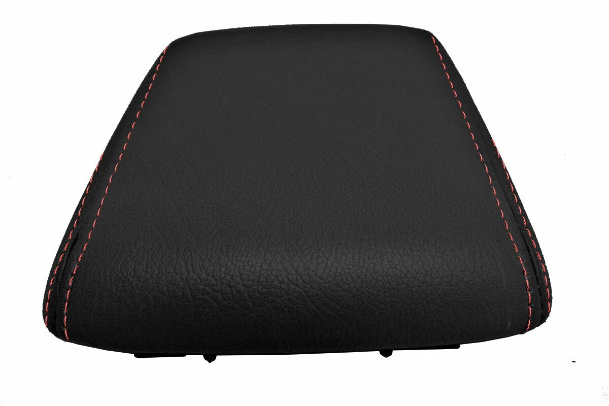Leather Console Lid Armrest Cover for Nissan Skyline R34 (1998–2002) Red Stitch