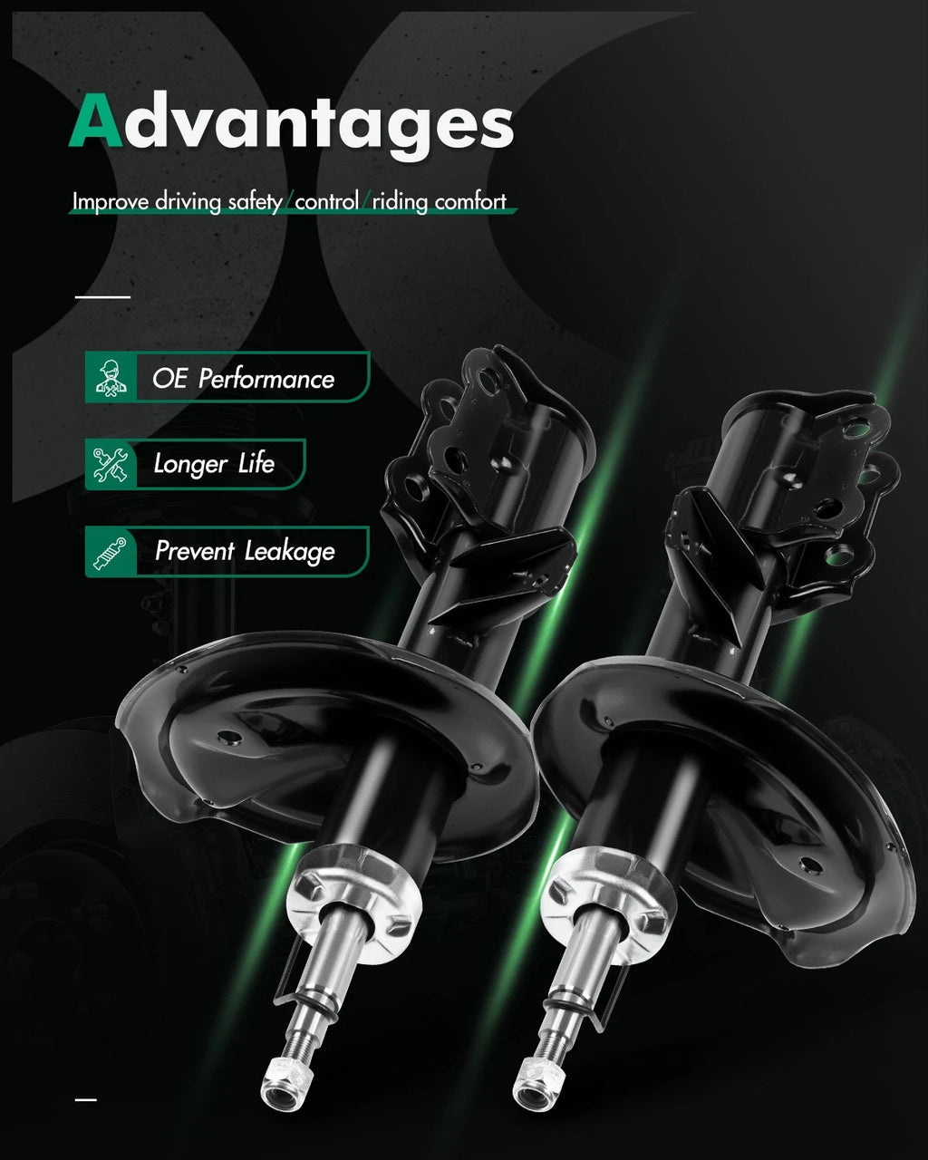 Front Pair Shocks Struts for Kia Forte Koup (2010–2013) 2.0L 2.4L L4