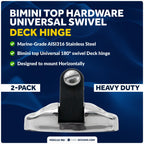 2X Bimini Top Hardware Swivel Deck Hinge for Universal Applications