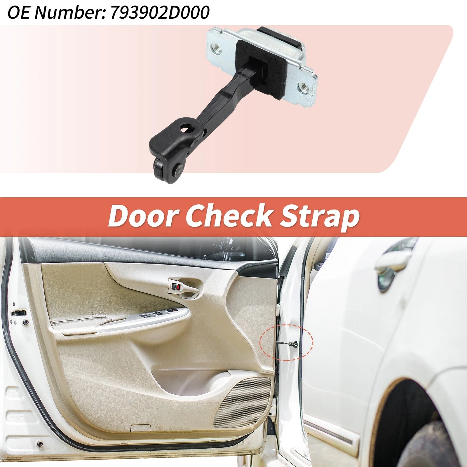 Front Right Door Check Strap for Hyundai Elantra GLS (2001–2006) No.793902D000