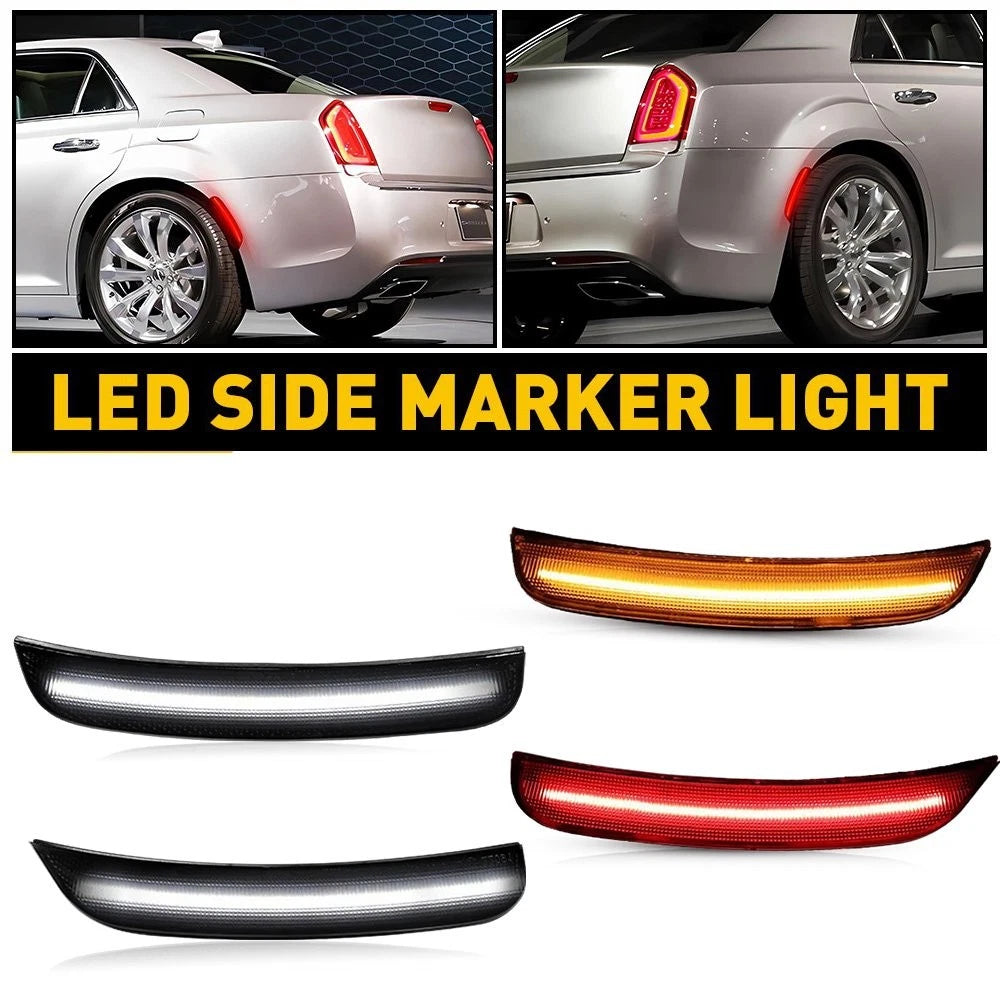 Smoked LED Side Marker Lights for Chrysler 300 300C 300S (2015–2023)