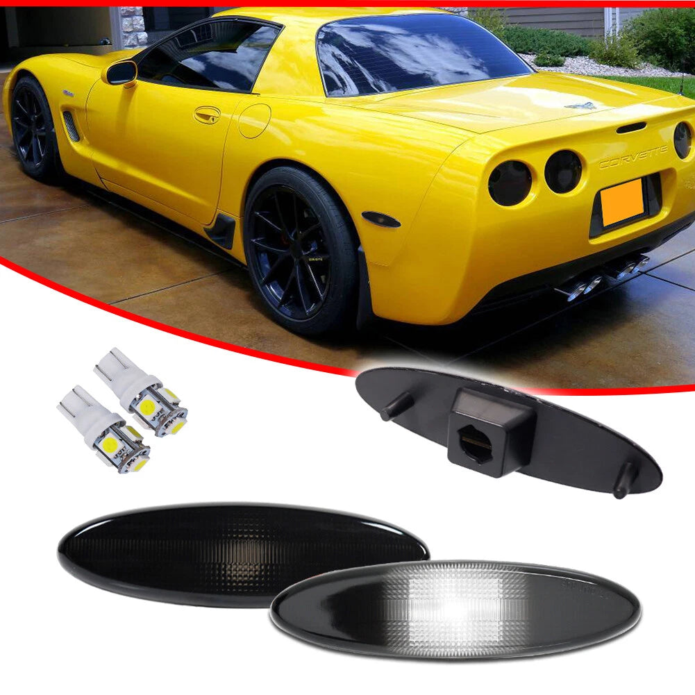 Smoked White LED Front Side Marker Light for Chevrolet Corvette C5 (1997–2004)
