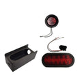 2" Red Round & 6" Red Oval Tail Light Steel Box Set for Universal