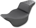 SADDLEMEN Step-Up Seat for FL (2008–2024) - Rear Lattice Stitch - Black 808-07B-173