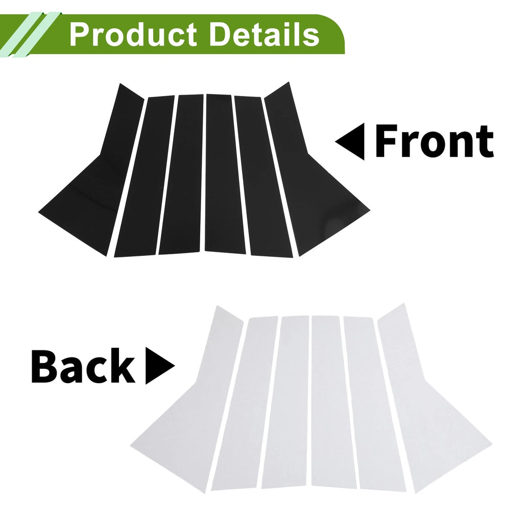 6 Pcs Pillar Window Trim for Chevy Captiva (2019–2023) Black