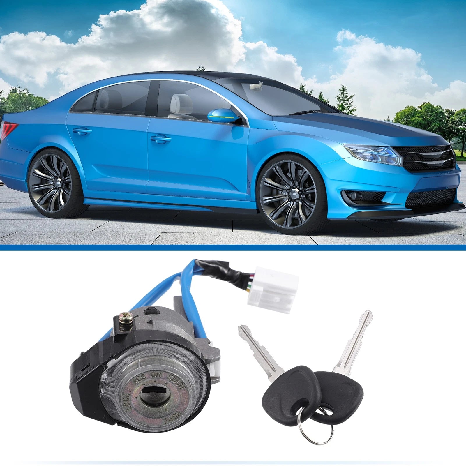 Ignition Switch Lock Cylinder w/ 2 Key for Hyundai Elantra (2001–2006)