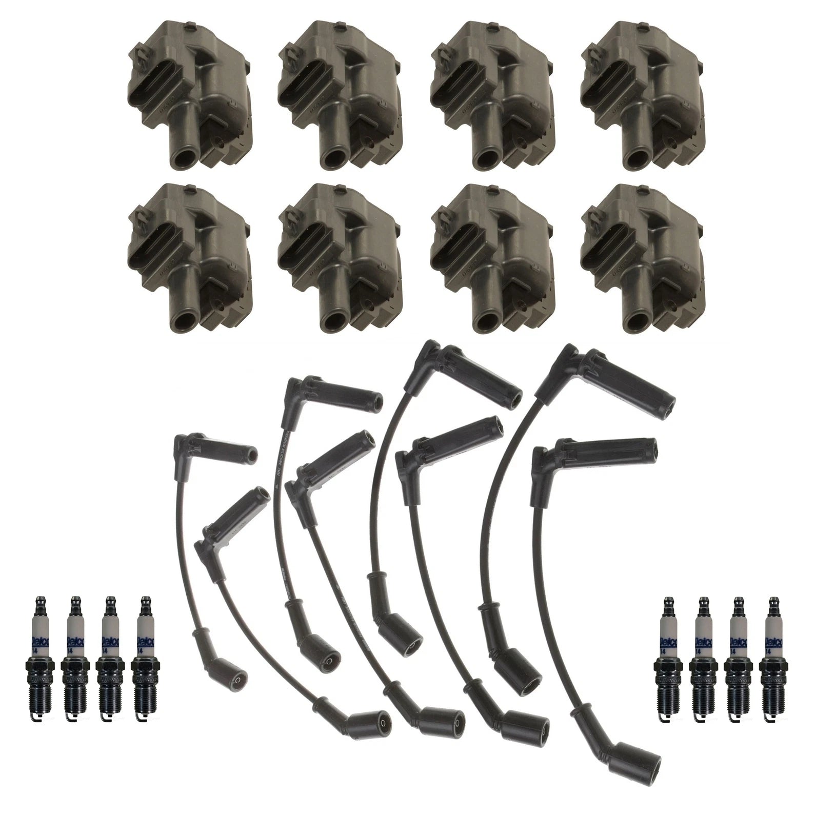 8 Ignition Wires & 8 Spark Plugs Kit for GMC Chevrolet 8.1L V8 (2001–2006)