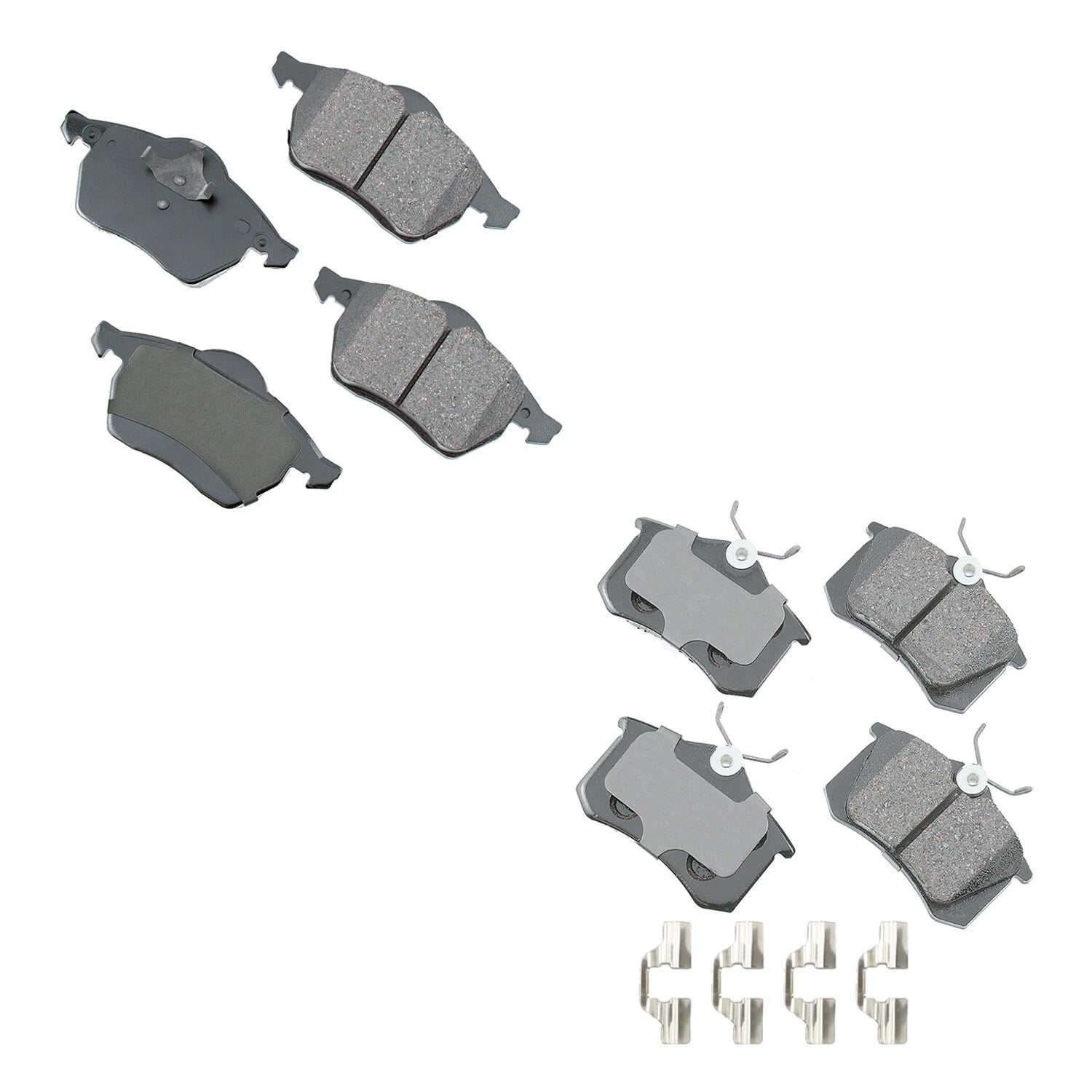 Set of 4 Akebono EURO Ceramic Disc Brake Pads for Beetle Jetta TT Quattro (2000–2010)