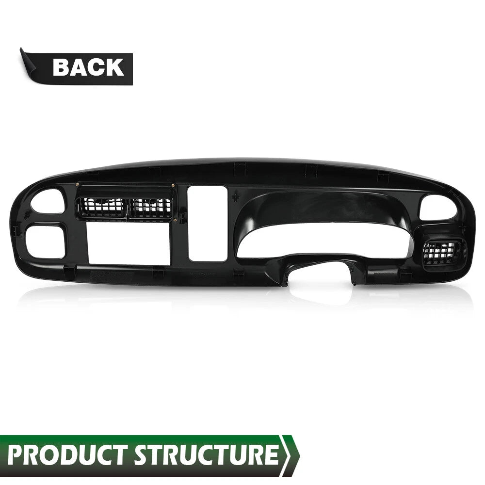 Double Din Dashboard Bezel with Vents for Dodge Ram 1500 2500 3500 (1998–2002)