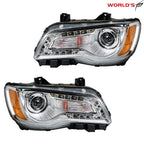 Headlight Set for Chrysler 300 (2011–2014) Halogen Chrome