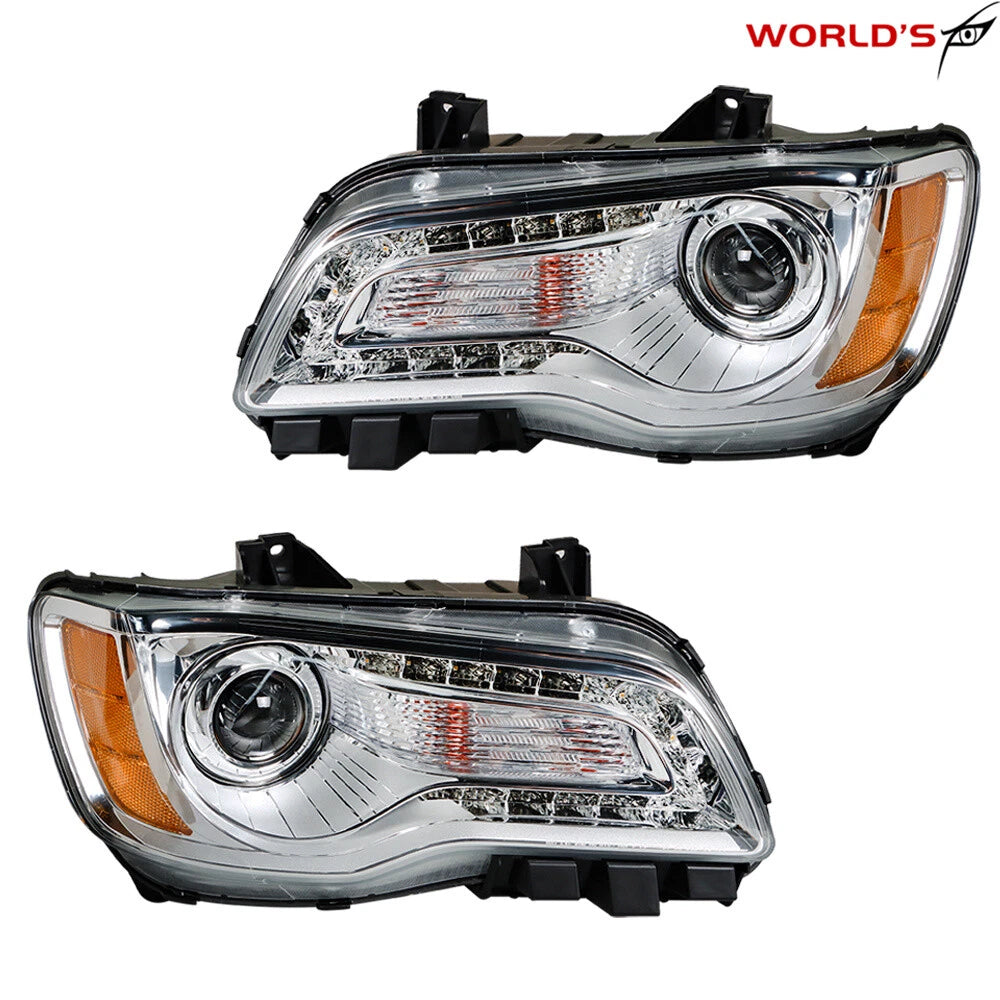 Headlight Set for Chrysler 300 (2011–2014) Halogen Chrome