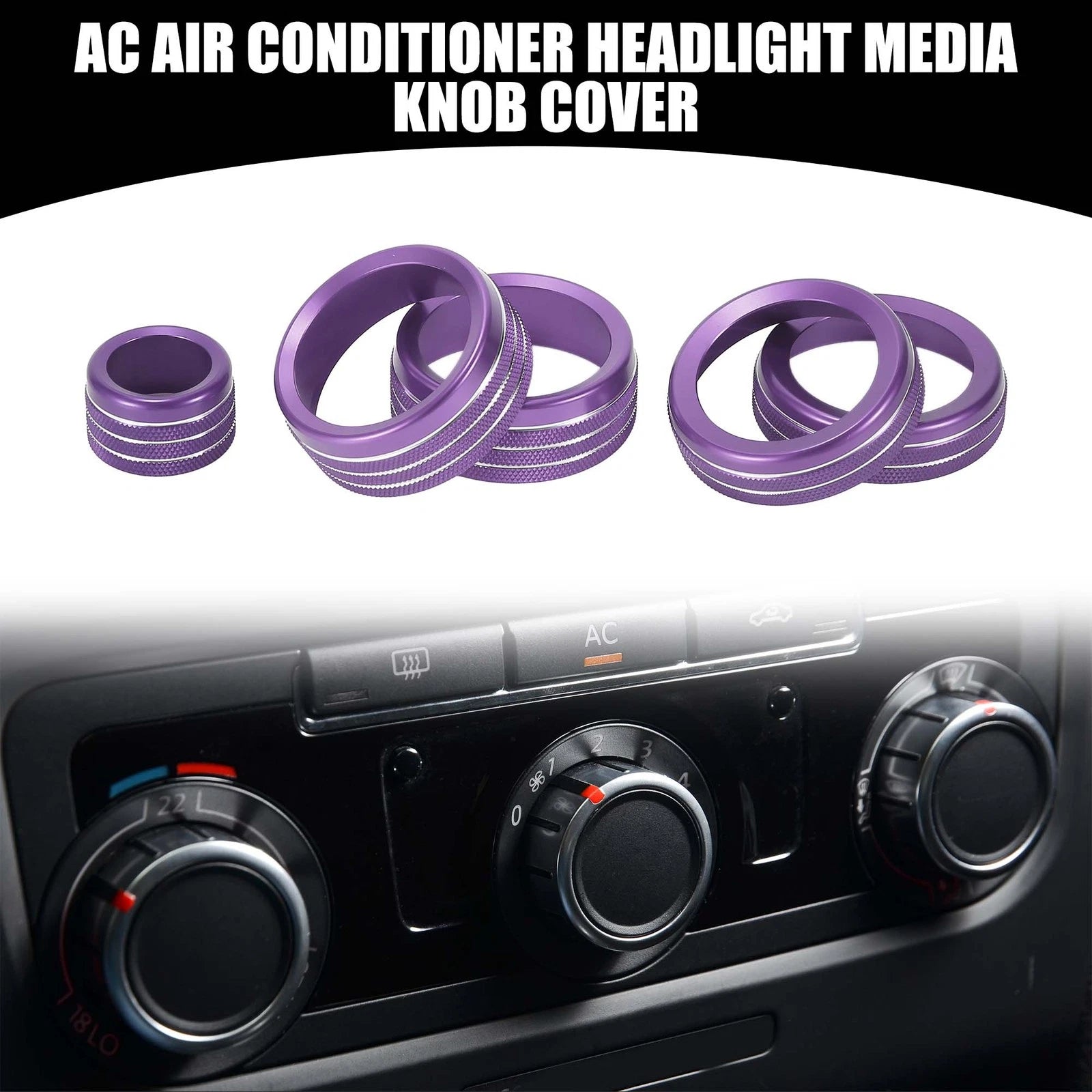 5 Pcs AC Headlight Media Switch Knob Cover for Chevrolet Silverado (2022–2023)