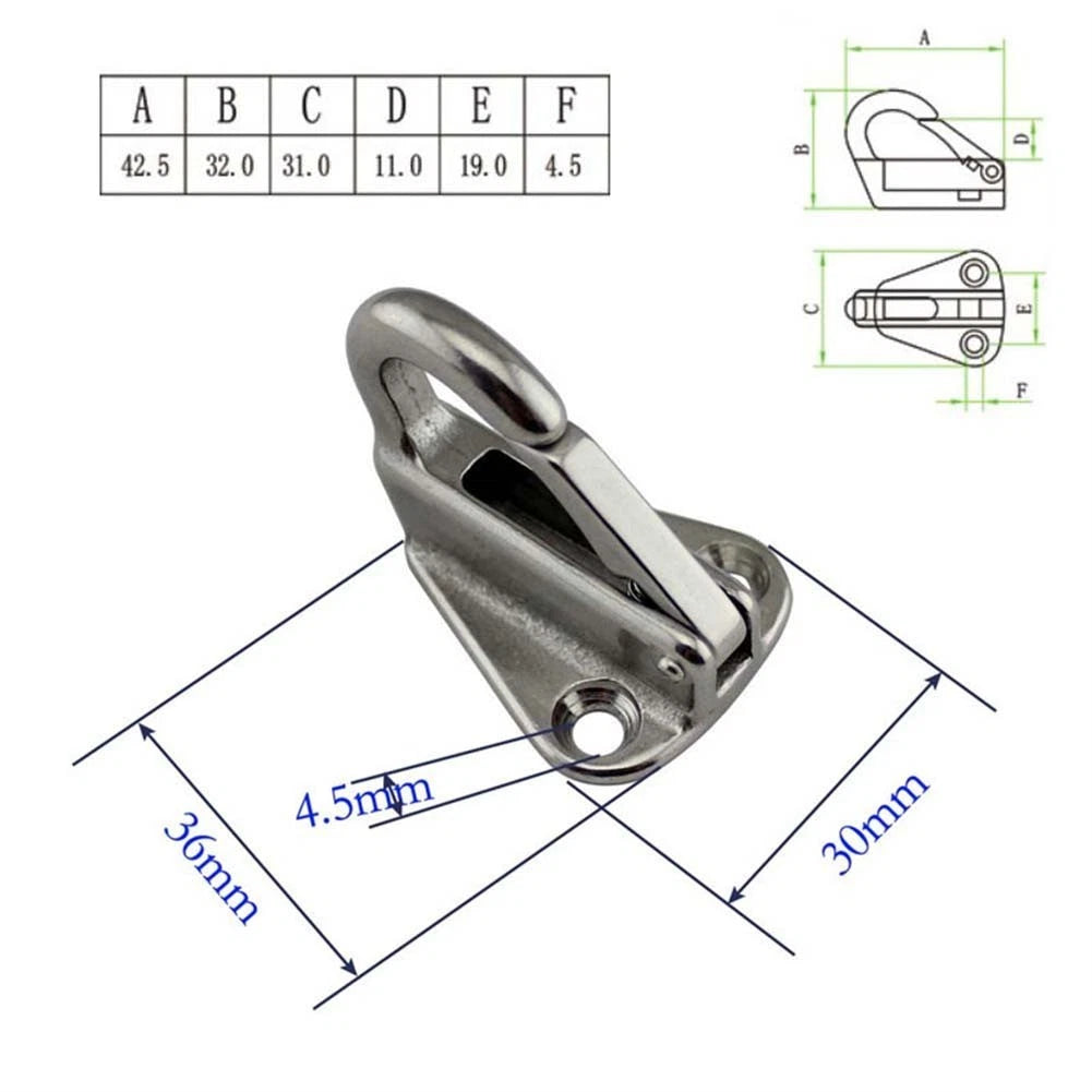 2X Stainless Steel Spring Snap Fending Hook for Marine Boat Hardware