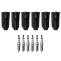 Set of 6 NGK Ruthenium HX Spark Plugs & Coil Boots for Ascender Rainier (2001–2007)
