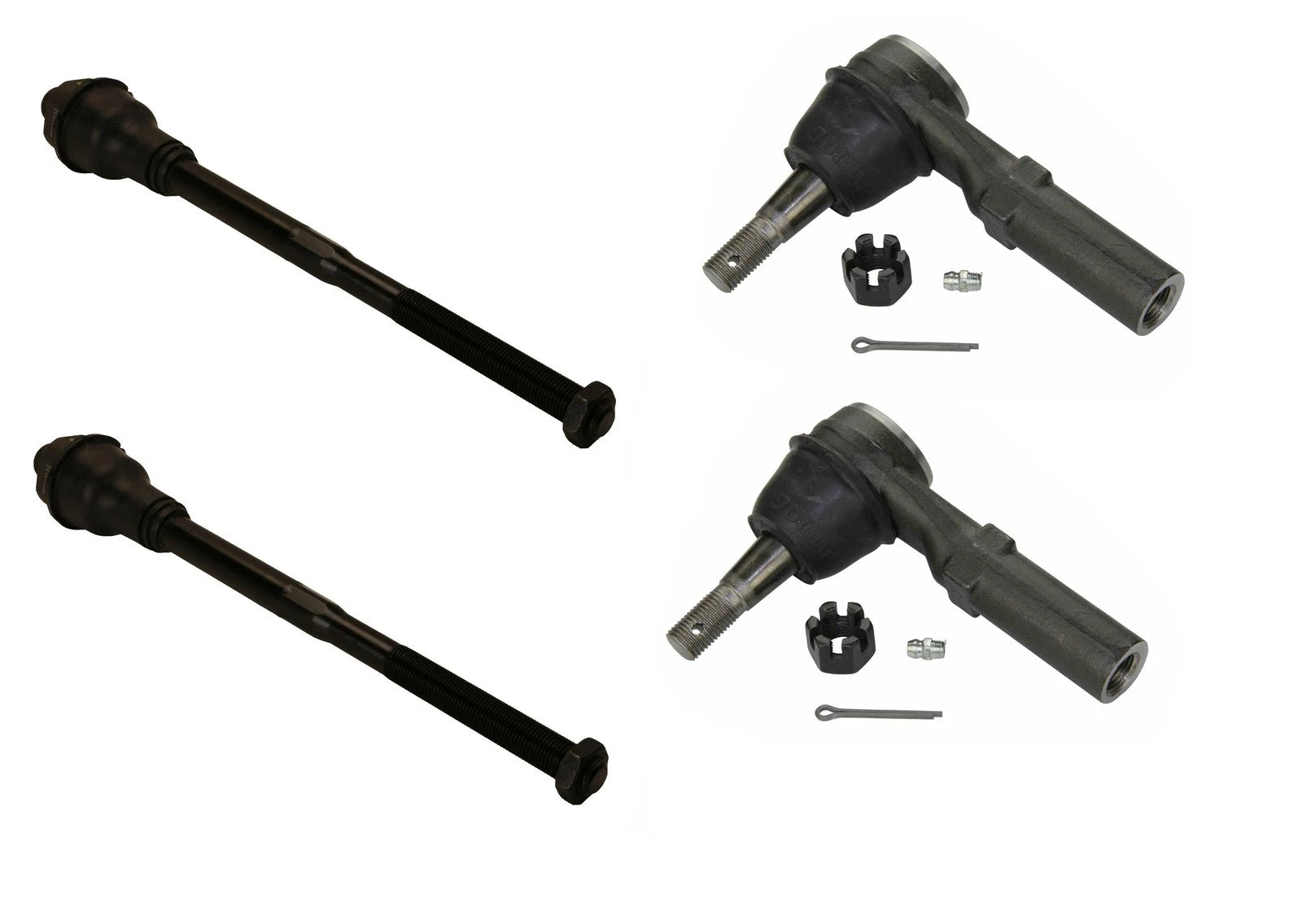 Set of 4 Moog Front Inner & Outer Steering Tie Rod Ends for Chevrolet GMC