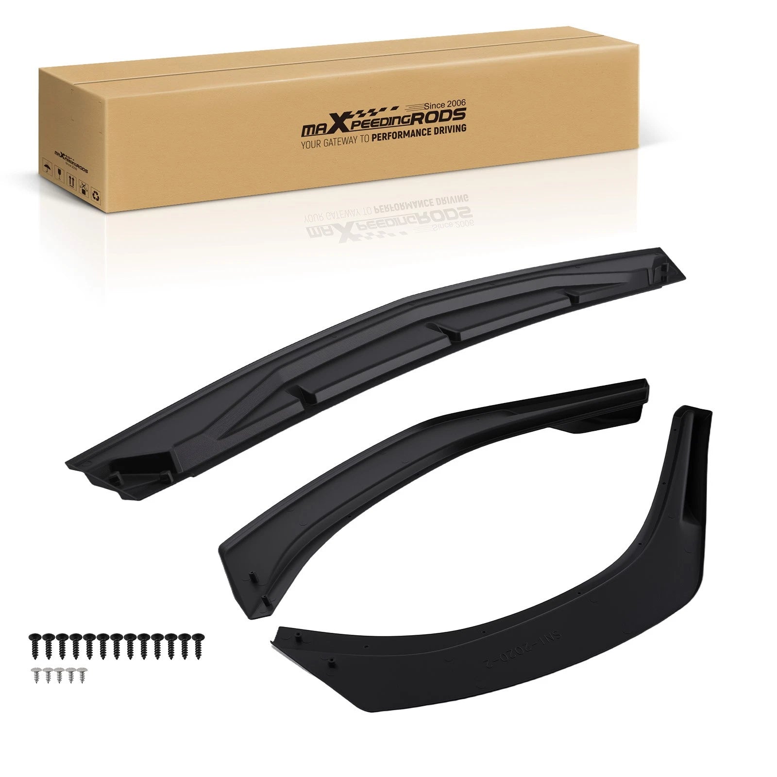 Front Bumper Lip M Style for Hyundai Sonata (2020–2023) Gloss Black Plastic