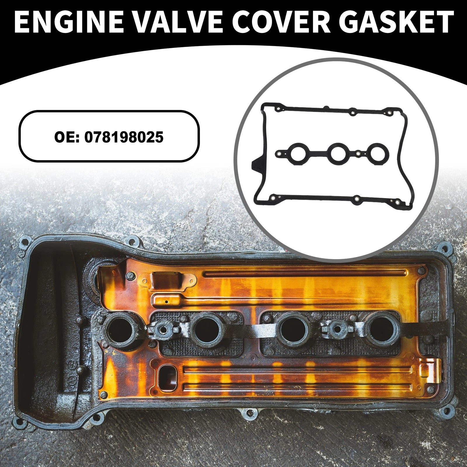 Valve Cover Gasket No. 078198025 for Audi A4 (1996–2005) with Spark Plug Seals
