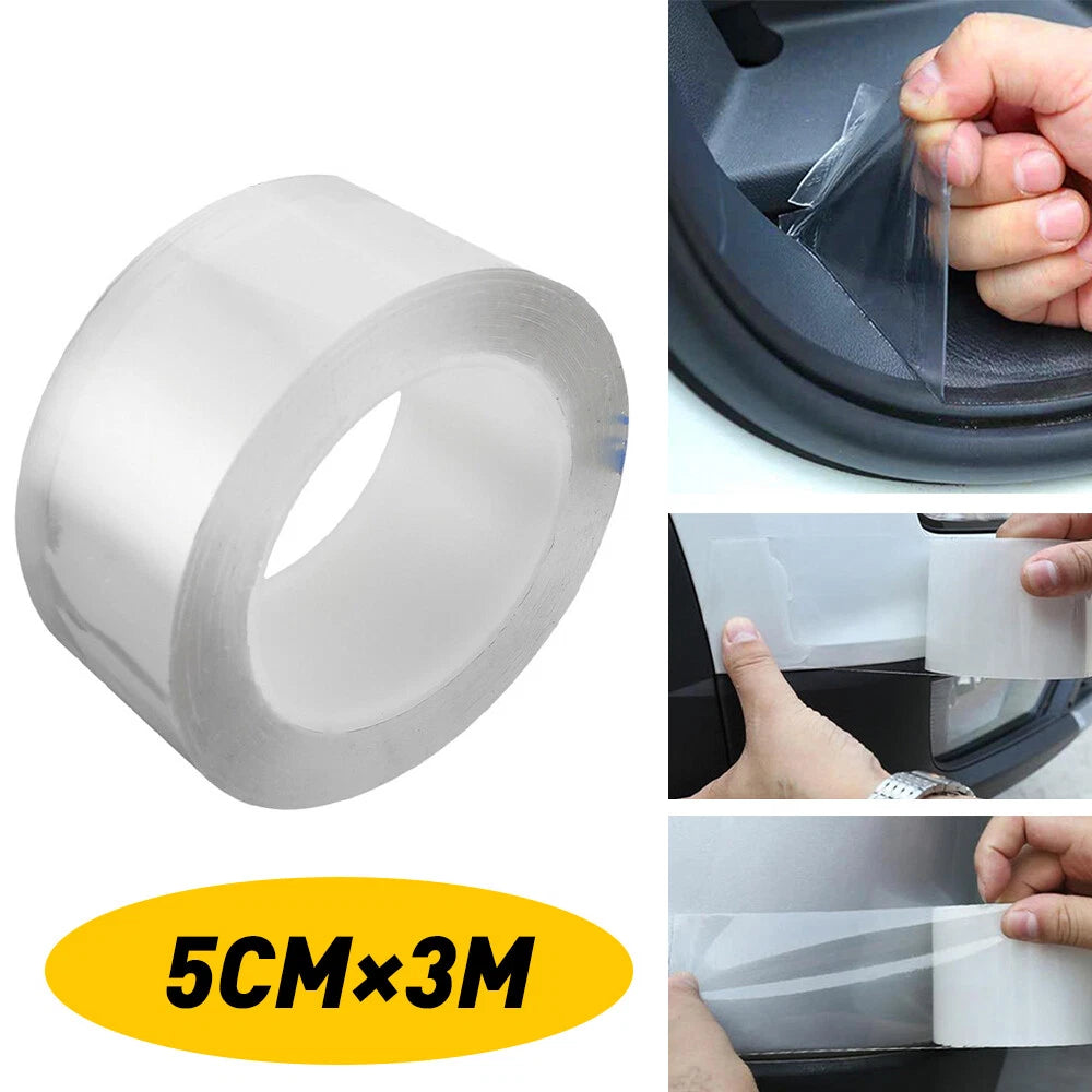 Transparent Door Protector Sill Edge Guard Strip Film for Universal Fit (DIY)