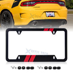 Stripe Slash License Plate Frame Stainless Steel Weatherproof for Dodge (2010–2019)