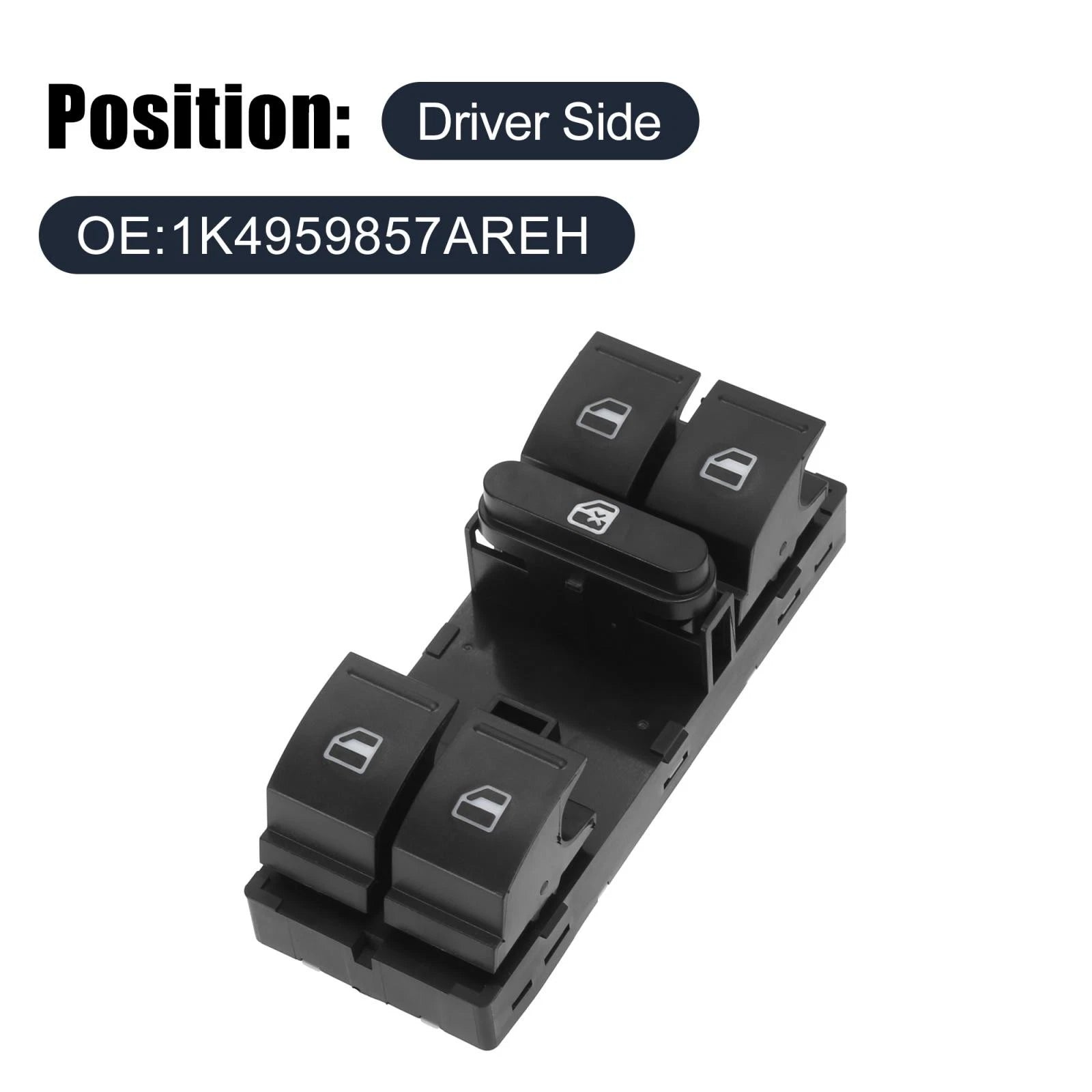 Driver Side Power Window Switch 1K4959857AREH for Volkswagen Tiguan (2009–2017)