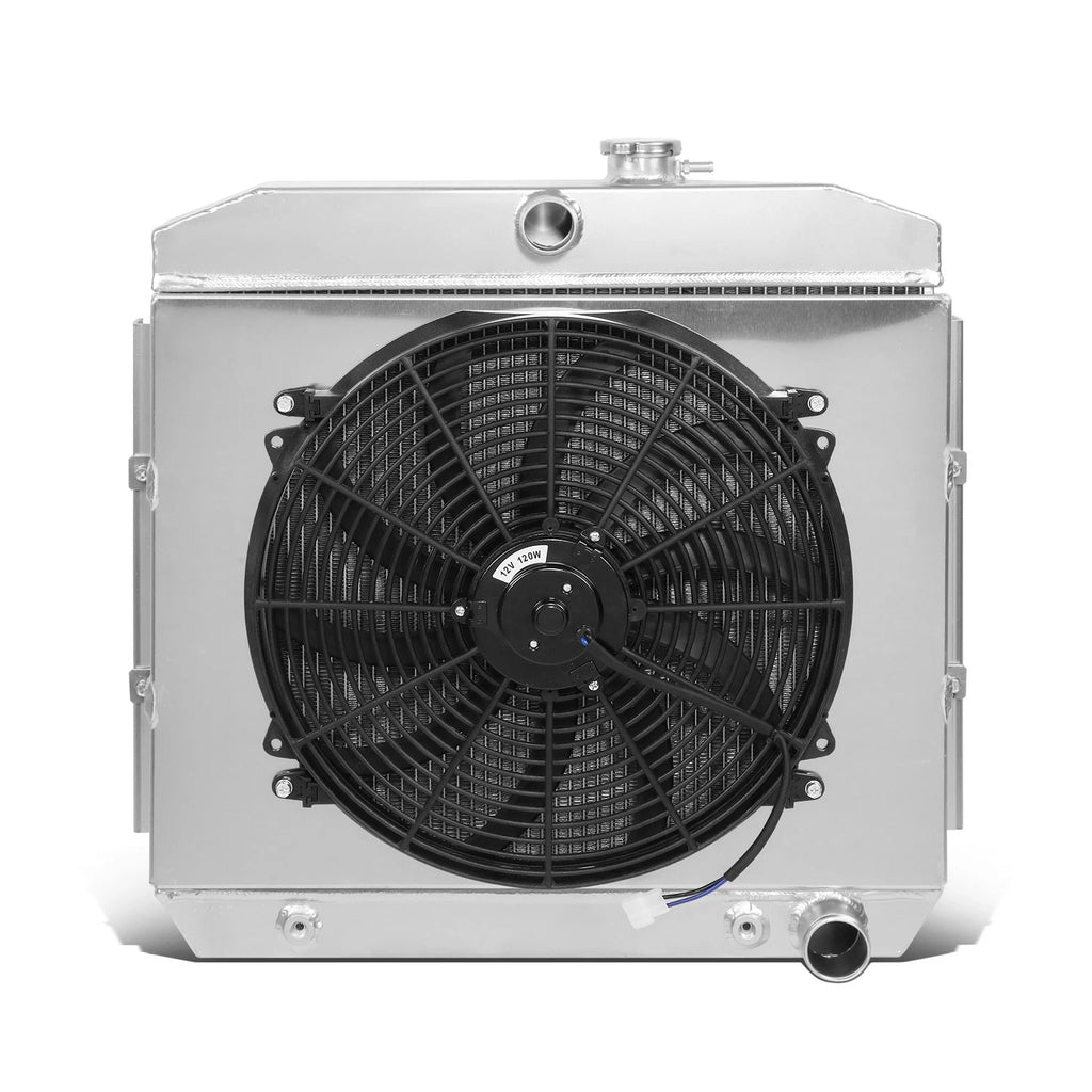 3 Row Aluminum Radiator with Cooling Fan Shroud for Bel-Air/Nomad/150/250 (1955–1957)