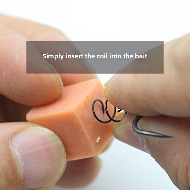 50 Pack Black Meat Coils Bait Holders for Carp Fishing Quick Change Rig