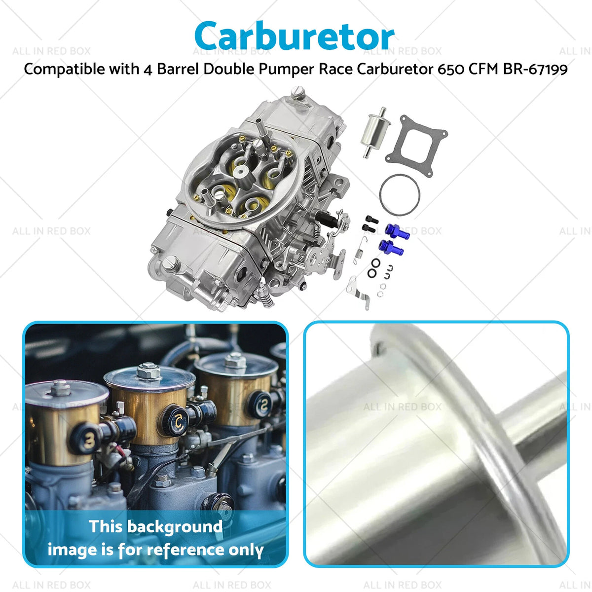 Carburetor 4 Barrel 650 CFM Double Pumper for Race (BR-67199)