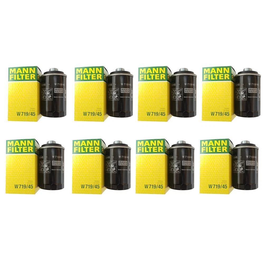 Set of 8 Engine Oil Spin-On Filters for Audi VW 2.0L L4 Turbocharged
