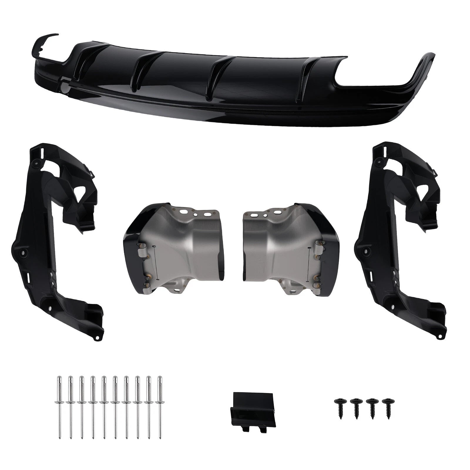 Rear Bumper Diffuser Lip with Tailpipes for Mercedes Benz CLA250 (2013–2019)