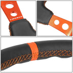 NRG Innovations RST-006OR 350mm Deep Dish Leather Steering Wheel for Universal