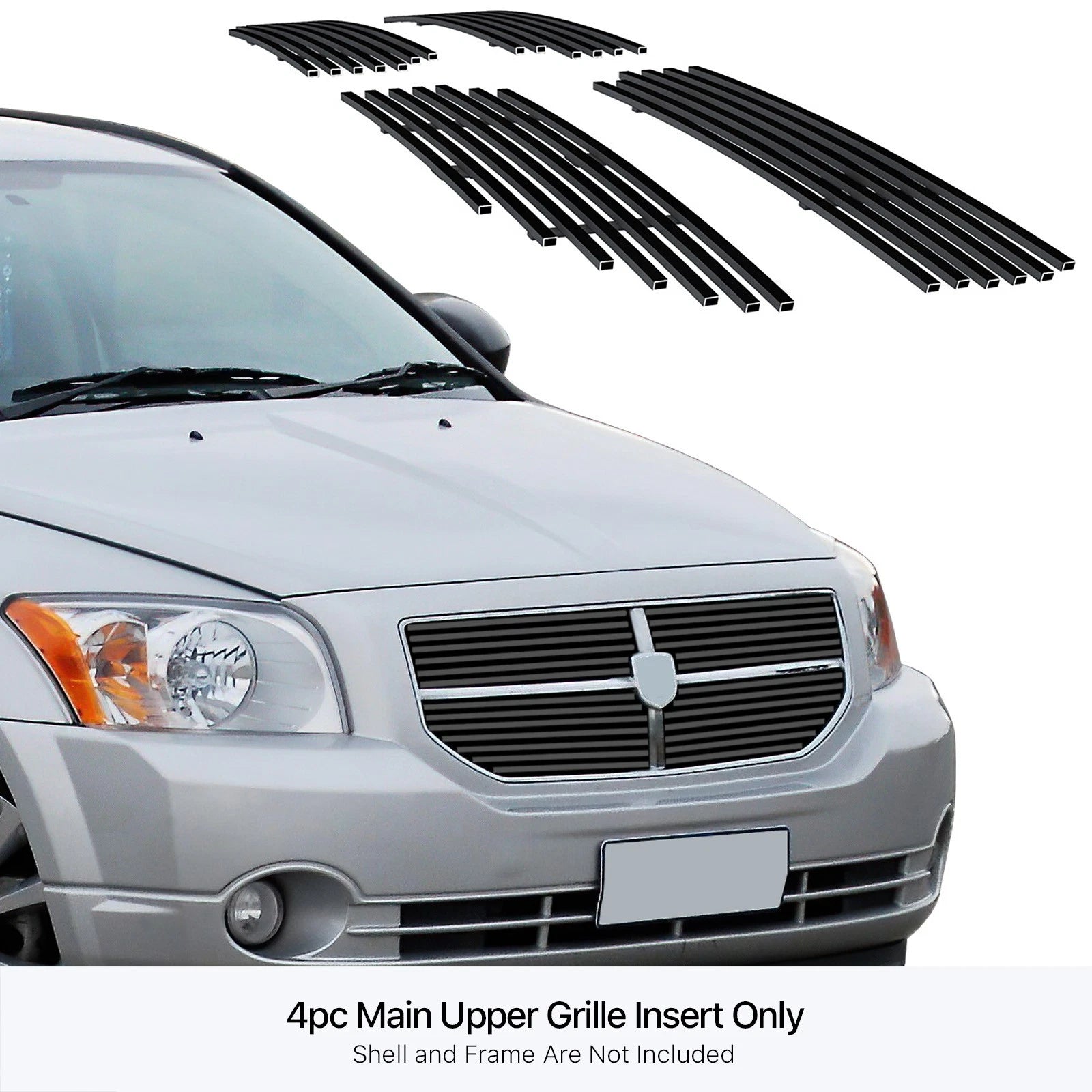 Stainless Black Billet Grille Insert for Dodge Caliber (2006-2012)