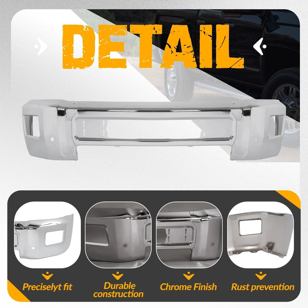 Chrome Front Bumper Face Bar for Chevrolet Silverado 2500HD/3500HD (2015–2019)