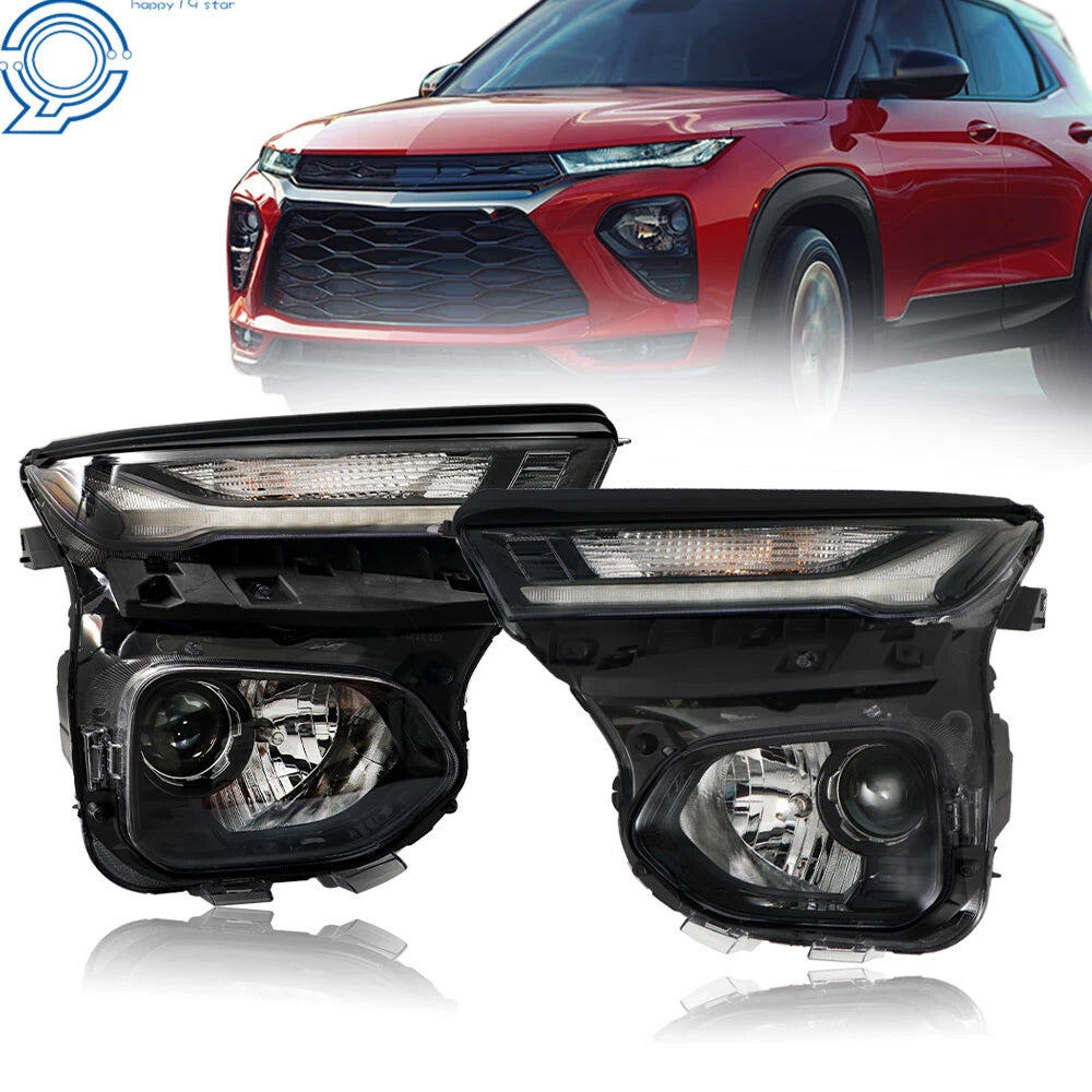 Headlight Assembly for Chevy Trailblazer (2021–2023) Halogen Chrome LH+RH