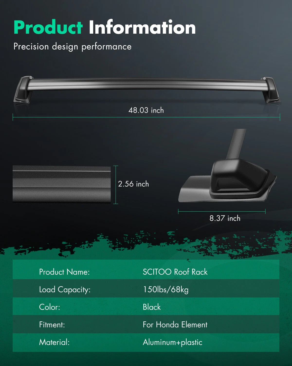 2X Roof Rack Cross Bars for Honda Element (2003–2011)