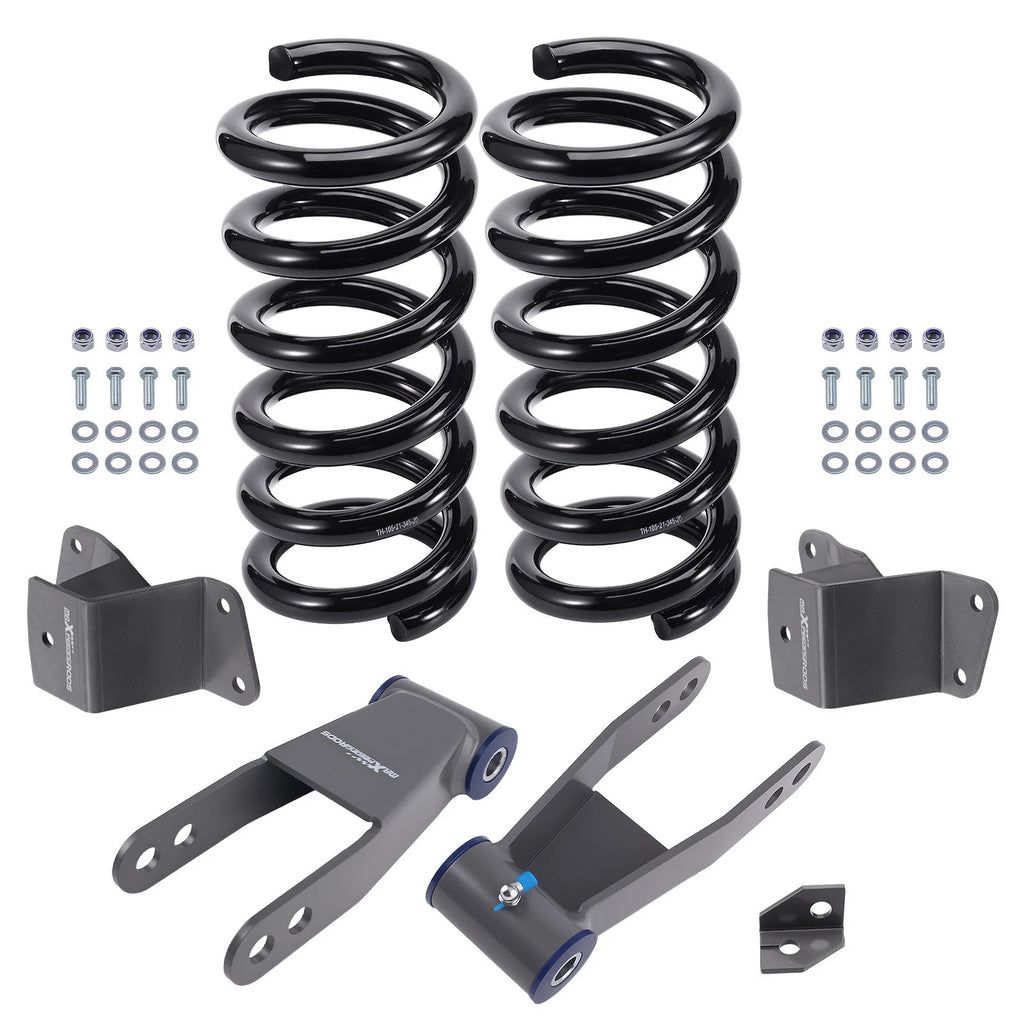 2" / 4" Drop Kit for Chevy GMC C1500 V8 (1988–1998) Coil Springs Hanger Shackles