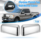 Pair Chrome Plated Power Top Half Mirror Cover Cap for Ford F-150 (2004–2008)