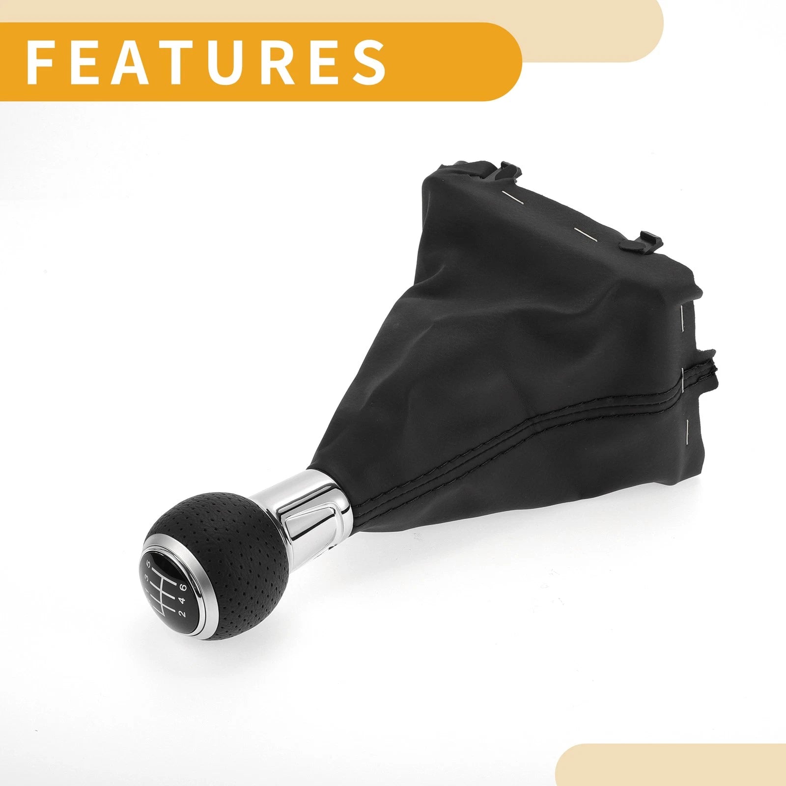 6 Speed Shift Knob with Boot Cover for Audi A3 (2010–2013)