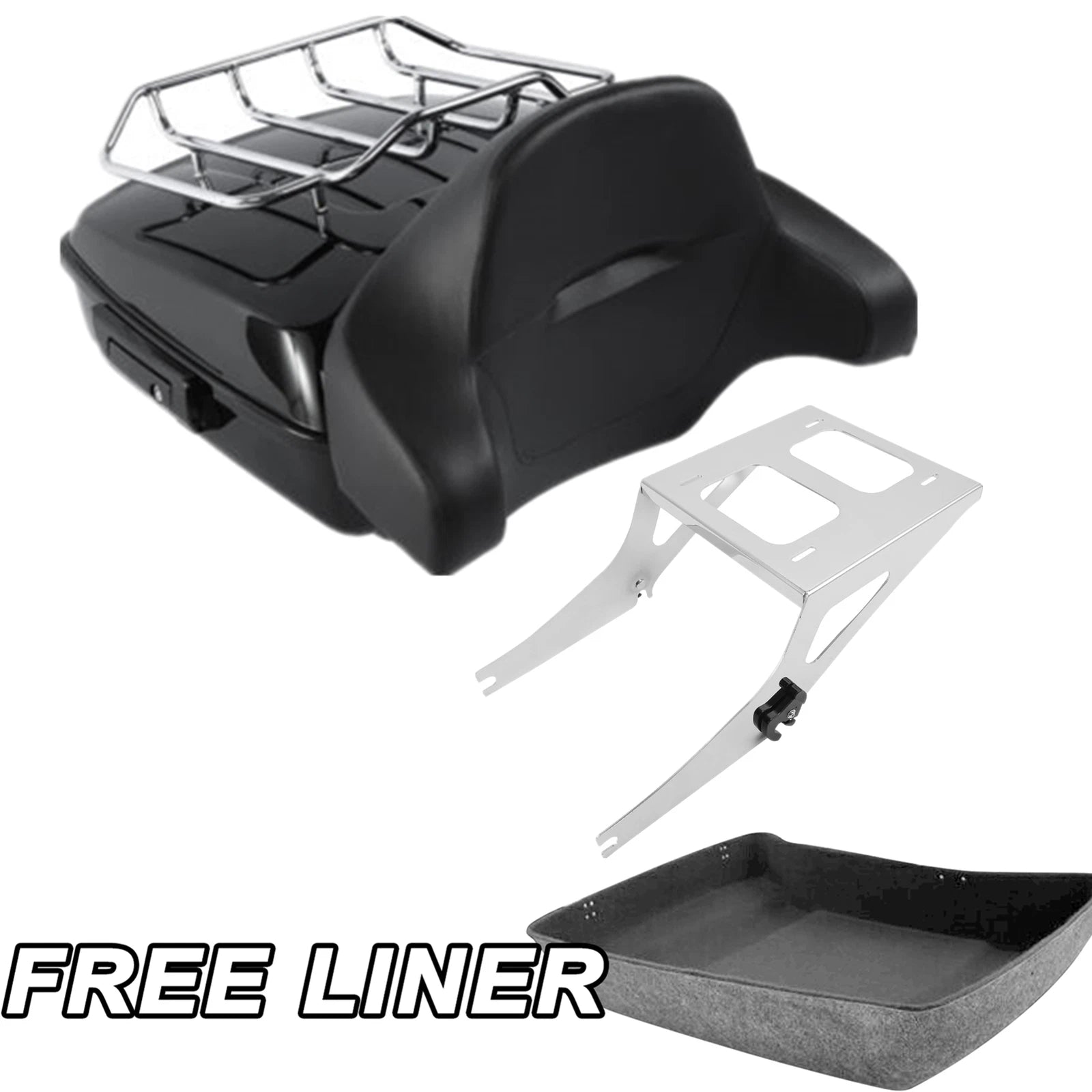 Chopped Trunk Backrest Rack Mount for Harley Fat Boy FLSTF (2008–2017)