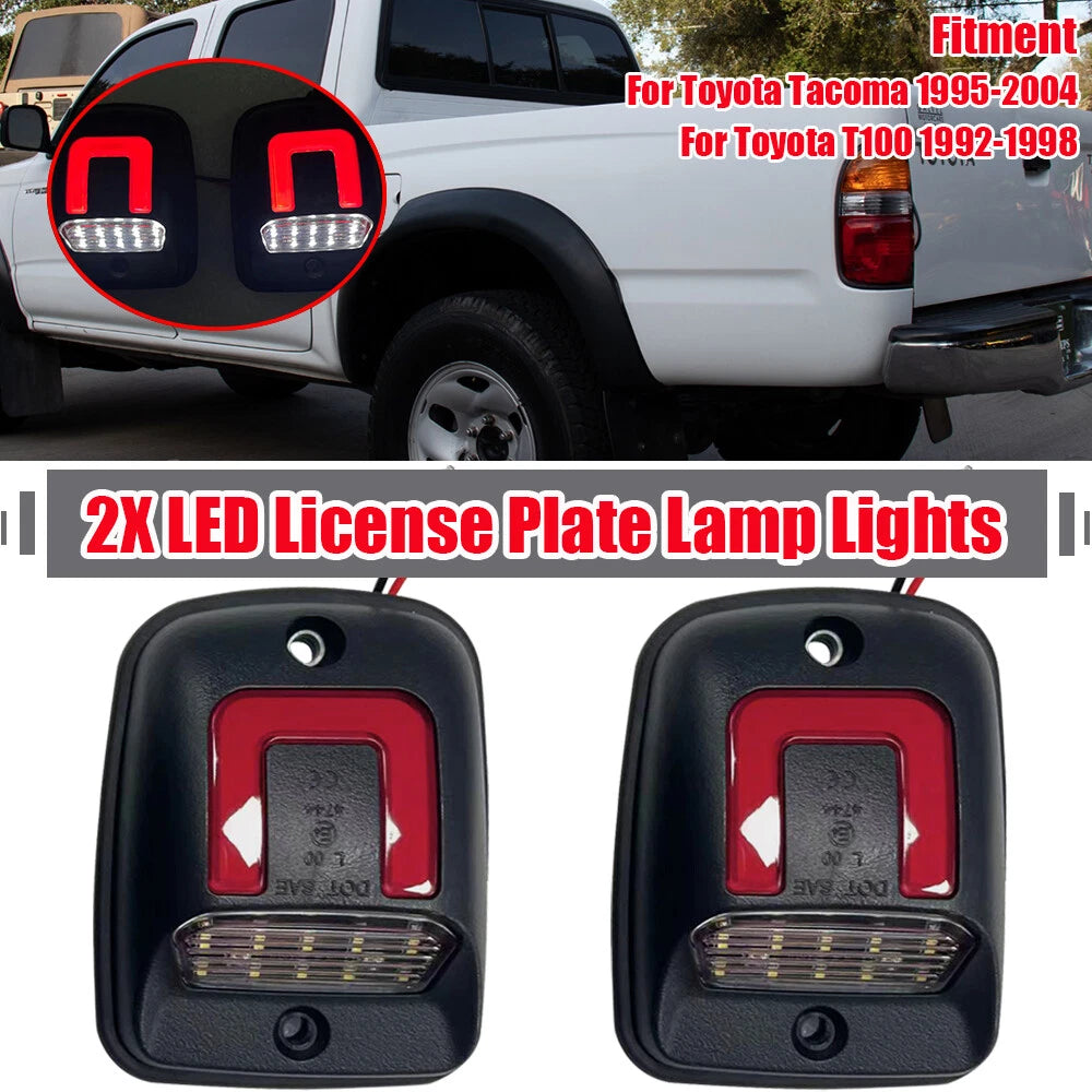 2X LED Rear Bumper License Plate Lamp Light for Toyota Tacoma (1995–2004)