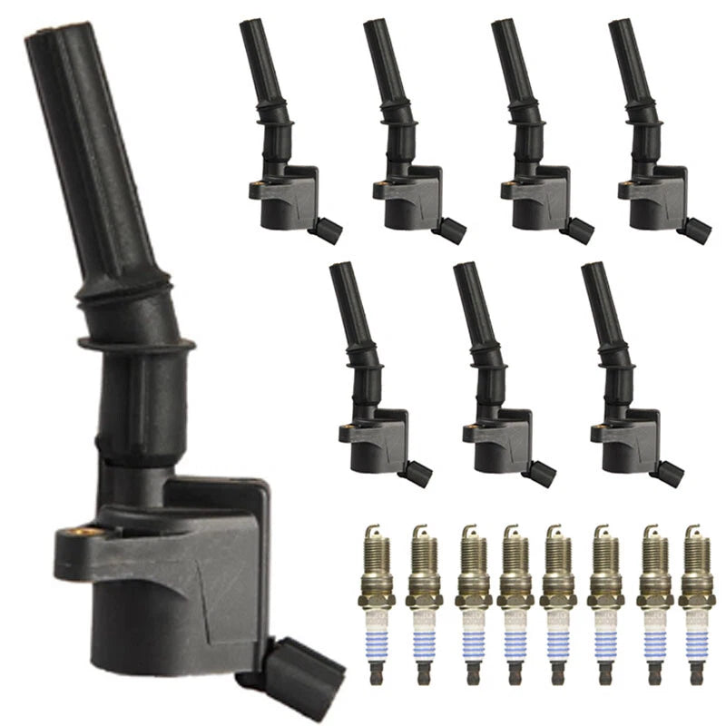 8X Ignition Coils + 8X Spark Plugs for Ford F150 Expedition (2000–2004) 4.6L/5.4L
