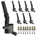 8X Ignition Coils + 8X Spark Plugs for Ford F150 Expedition (2000–2004) 4.6L/5.4L