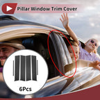 6 Pcs Car Door Pillar Window Trim for Toyota Aqua (2011–2019) Carbon Fiber