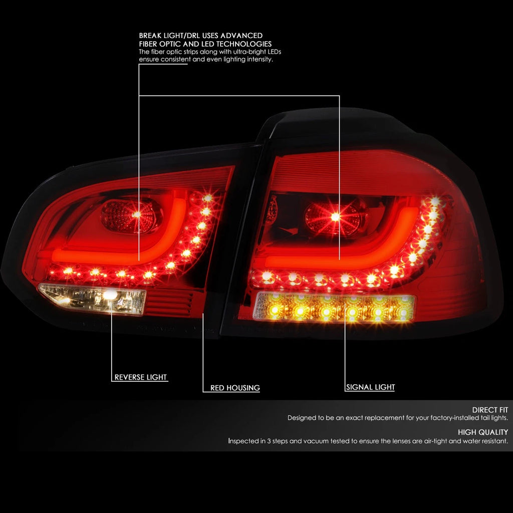 LED Tail Brake Light Stop Lamps for VW Golf Hatchback (2010–2014)
