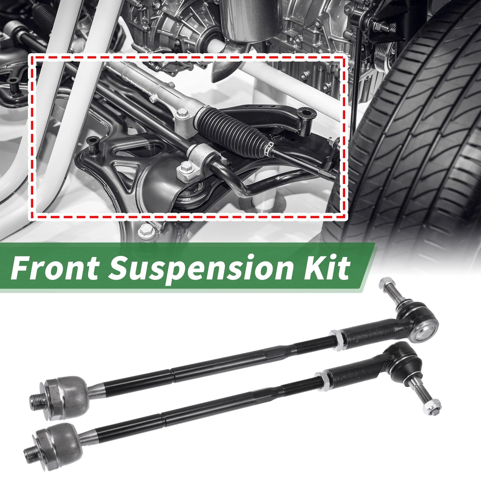 6X Front Suspension Kit Tie Rod End Sway Bar Link for Ford Mustang (2011–2014)