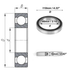 Deep Groove Ball Bearing 80x110x16mm for Scooter Skateboard (1 Pc)