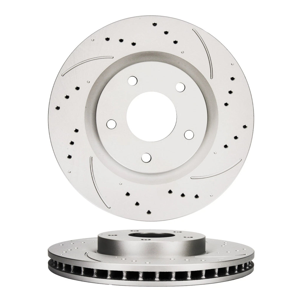 Front Set Drilled & Slotted Brake Rotors for Nissan Rogue & Sentra (2007–2013)