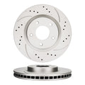 Front Set Drilled & Slotted Brake Rotors for Nissan Rogue & Sentra (2007–2013)